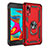 Silicone Matte Finish and Plastic Back Cover Case with Magnetic Finger Ring Stand MQ3 for Samsung Galaxy A2 Core A260F A260G Red