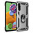 Silicone Matte Finish and Plastic Back Cover Case with Magnetic Finger Ring Stand MQ3 for Samsung Galaxy A90 5G