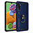 Silicone Matte Finish and Plastic Back Cover Case with Magnetic Finger Ring Stand MQ3 for Samsung Galaxy A90 5G