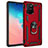 Silicone Matte Finish and Plastic Back Cover Case with Magnetic Finger Ring Stand MQ3 for Samsung Galaxy A91