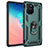 Silicone Matte Finish and Plastic Back Cover Case with Magnetic Finger Ring Stand MQ3 for Samsung Galaxy A91