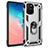 Silicone Matte Finish and Plastic Back Cover Case with Magnetic Finger Ring Stand MQ3 for Samsung Galaxy A91