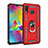 Silicone Matte Finish and Plastic Back Cover Case with Magnetic Finger Ring Stand MQ3 for Samsung Galaxy M20