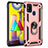 Silicone Matte Finish and Plastic Back Cover Case with Magnetic Finger Ring Stand MQ3 for Samsung Galaxy M31