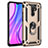 Silicone Matte Finish and Plastic Back Cover Case with Magnetic Finger Ring Stand MQ3 for Xiaomi Redmi 9