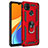 Silicone Matte Finish and Plastic Back Cover Case with Magnetic Finger Ring Stand MQ3 for Xiaomi Redmi 9 Activ