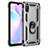 Silicone Matte Finish and Plastic Back Cover Case with Magnetic Finger Ring Stand MQ3 for Xiaomi Redmi 9AT