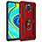 Silicone Matte Finish and Plastic Back Cover Case with Magnetic Finger Ring Stand MQ3 for Xiaomi Redmi Note 9 Pro Max