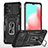 Silicone Matte Finish and Plastic Back Cover Case with Magnetic Finger Ring Stand MQ4 for Samsung Galaxy A32 4G