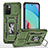 Silicone Matte Finish and Plastic Back Cover Case with Magnetic Finger Ring Stand MQ4 for Xiaomi Redmi 10 (2022) Green