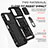 Silicone Matte Finish and Plastic Back Cover Case with Magnetic Finger Ring Stand MQ6 for Samsung Galaxy A02s