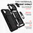 Silicone Matte Finish and Plastic Back Cover Case with Magnetic Finger Ring Stand MQ6 for Samsung Galaxy A04 4G