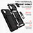 Silicone Matte Finish and Plastic Back Cover Case with Magnetic Finger Ring Stand MQ6 for Samsung Galaxy A04E