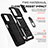 Silicone Matte Finish and Plastic Back Cover Case with Magnetic Finger Ring Stand MQ6 for Samsung Galaxy A12 5G