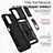 Silicone Matte Finish and Plastic Back Cover Case with Magnetic Finger Ring Stand MQ6 for Samsung Galaxy A13 4G