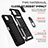 Silicone Matte Finish and Plastic Back Cover Case with Magnetic Finger Ring Stand MQ6 for Samsung Galaxy A22 5G