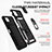 Silicone Matte Finish and Plastic Back Cover Case with Magnetic Finger Ring Stand MQ6 for Samsung Galaxy A22s 5G