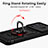 Silicone Matte Finish and Plastic Back Cover Case with Magnetic Finger Ring Stand MQ6 for Samsung Galaxy S21 FE 5G