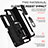 Silicone Matte Finish and Plastic Back Cover Case with Magnetic Finger Ring Stand MQ6 for Samsung Galaxy Z Fold3 5G