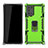 Silicone Matte Finish and Plastic Back Cover Case with Magnetic Finger Ring Stand N03 for Samsung Galaxy Note 20 5G Matcha Green