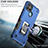 Silicone Matte Finish and Plastic Back Cover Case with Magnetic Finger Ring Stand QW1 for Realme C21Y