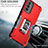 Silicone Matte Finish and Plastic Back Cover Case with Magnetic Finger Ring Stand QW1 for Samsung Galaxy M02s