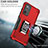 Silicone Matte Finish and Plastic Back Cover Case with Magnetic Finger Ring Stand QW1 for Samsung Galaxy S20 FE 4G