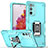 Silicone Matte Finish and Plastic Back Cover Case with Magnetic Finger Ring Stand QW1 for Samsung Galaxy S20 FE 4G