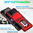 Silicone Matte Finish and Plastic Back Cover Case with Magnetic Finger Ring Stand QW1 for Samsung Galaxy Z Flip3 5G