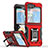 Silicone Matte Finish and Plastic Back Cover Case with Magnetic Finger Ring Stand QW1 for Samsung Galaxy Z Flip5 5G