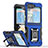 Silicone Matte Finish and Plastic Back Cover Case with Magnetic Finger Ring Stand QW1 for Samsung Galaxy Z Flip5 5G