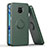 Silicone Matte Finish and Plastic Back Cover Case with Magnetic Finger Ring Stand QW1 for Xiaomi Redmi Note 9 Pro Max