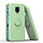 Silicone Matte Finish and Plastic Back Cover Case with Magnetic Finger Ring Stand QW1 for Xiaomi Redmi Note 9S Green