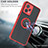 Silicone Matte Finish and Plastic Back Cover Case with Magnetic Finger Ring Stand QW2 for Realme 9 4G