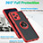 Silicone Matte Finish and Plastic Back Cover Case with Magnetic Finger Ring Stand QW2 for Realme 9 4G