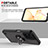 Silicone Matte Finish and Plastic Back Cover Case with Magnetic Finger Ring Stand QW2 for Realme C31