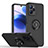 Silicone Matte Finish and Plastic Back Cover Case with Magnetic Finger Ring Stand QW2 for Realme Narzo 50A Prime