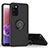 Silicone Matte Finish and Plastic Back Cover Case with Magnetic Finger Ring Stand QW2 for Samsung Galaxy M02s