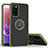 Silicone Matte Finish and Plastic Back Cover Case with Magnetic Finger Ring Stand QW2 for Samsung Galaxy M02s