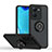 Silicone Matte Finish and Plastic Back Cover Case with Magnetic Finger Ring Stand QW2 for Vivo V25e Black