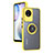 Silicone Matte Finish and Plastic Back Cover Case with Magnetic Finger Ring Stand QW2 for Vivo Y02 Yellow