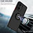 Silicone Matte Finish and Plastic Back Cover Case with Magnetic Finger Ring Stand QW2 for Vivo Y16