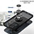 Silicone Matte Finish and Plastic Back Cover Case with Magnetic Finger Ring Stand QW2 for Vivo Y16