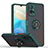 Silicone Matte Finish and Plastic Back Cover Case with Magnetic Finger Ring Stand QW2 for Vivo Y30 5G Midnight Green