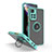 Silicone Matte Finish and Plastic Back Cover Case with Magnetic Finger Ring Stand QW2 for Xiaomi Mi 11i 5G (2022) Cyan