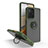 Silicone Matte Finish and Plastic Back Cover Case with Magnetic Finger Ring Stand QW2 for Xiaomi Mi 11T 5G Army green