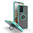 Silicone Matte Finish and Plastic Back Cover Case with Magnetic Finger Ring Stand QW2 for Xiaomi Mi 11T 5G Cyan