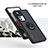 Silicone Matte Finish and Plastic Back Cover Case with Magnetic Finger Ring Stand QW2 for Xiaomi Mi 12T Pro 5G