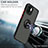 Silicone Matte Finish and Plastic Back Cover Case with Magnetic Finger Ring Stand QW2 for Xiaomi Poco C51