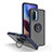 Silicone Matte Finish and Plastic Back Cover Case with Magnetic Finger Ring Stand QW2 for Xiaomi Redmi K40 Pro+ Plus 5G Blue